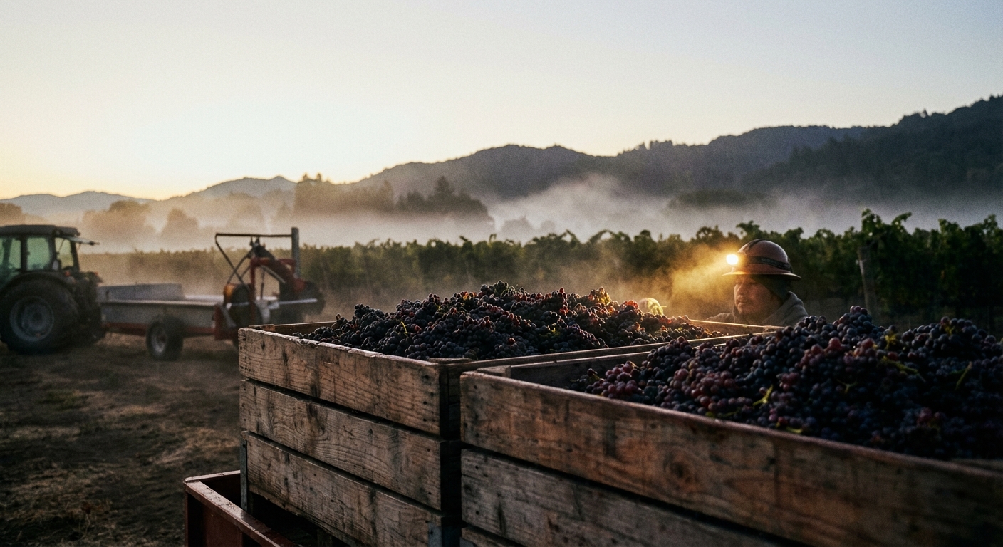 Harvest Bins at Dawn