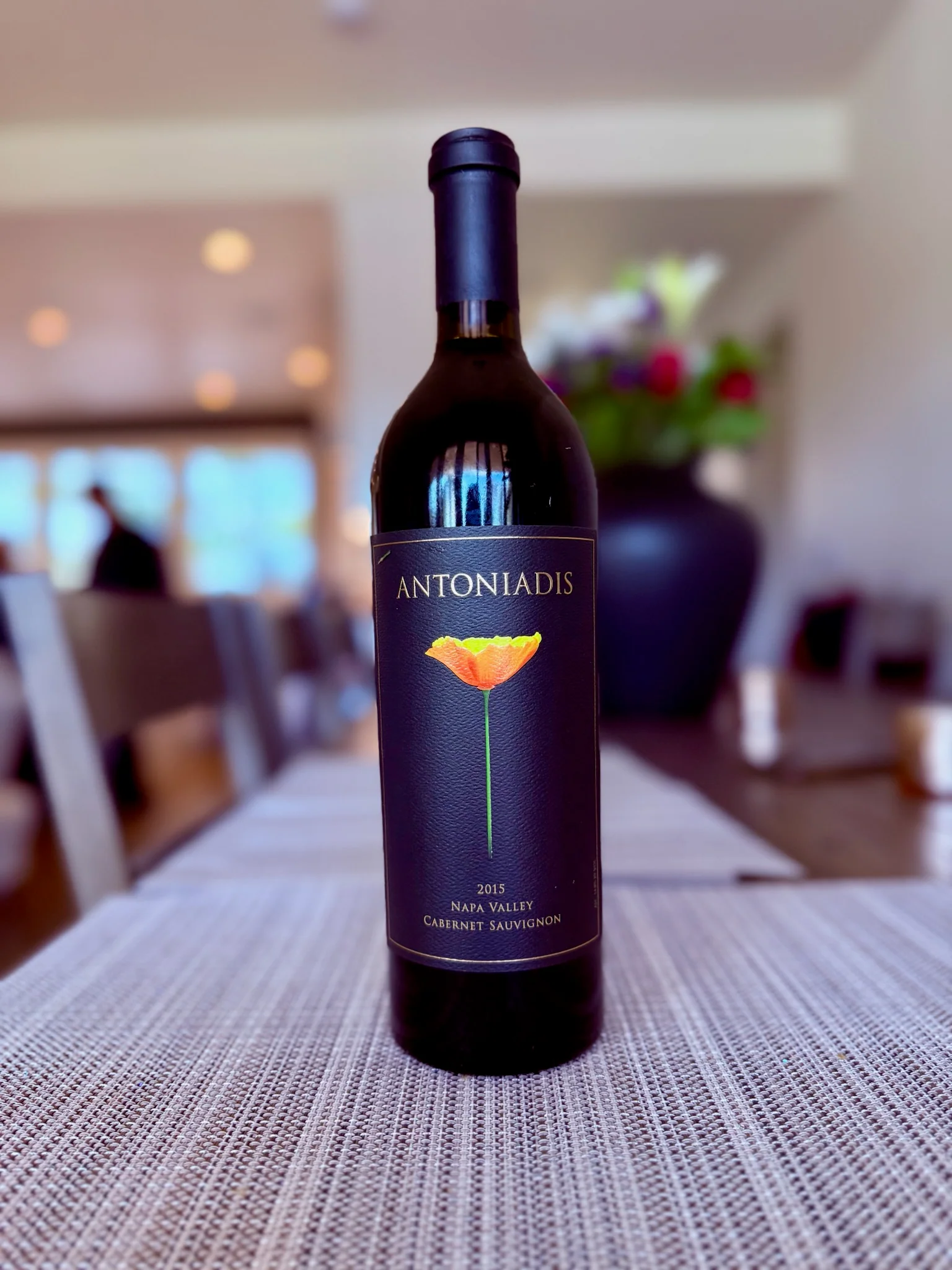 Antoniadis 2015 Cabernet Sauvignon — elegant indoor setting