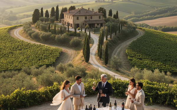 Scenic view of a secluded winery in Tuscany